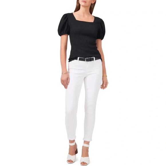 🎉🎉HOST PICK🎉🎉VINCE CAMUTO Puff Shoulder Top, Medium, Black, NWT - Picture 4 of 9